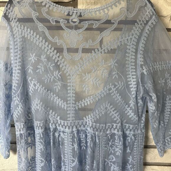 Davi & Dani Printed Long Sleeve Loose Kimono Sz Small Boho Chic Versatile Layer - Picture 7 of 8